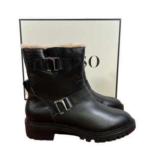 SENSO NEW Women's Mona Moto Black Leather Boots Size 38 aka Size 8 #B1233